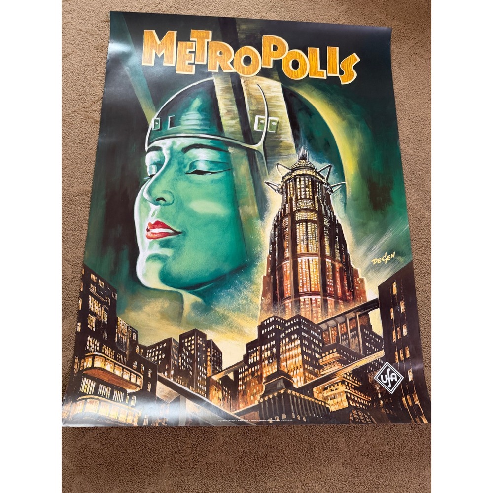 Metropolis Movie Poster‎ Kurt Degen Art Fritz Lang Sci-Fi Zig-Zag Posters 24x35